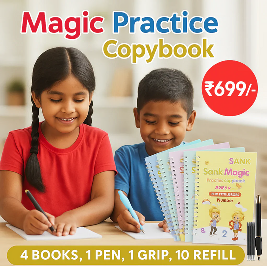 Sank Magic Practice Copybook ( 4 book + 10 refill + 1 pen + 1 grip)