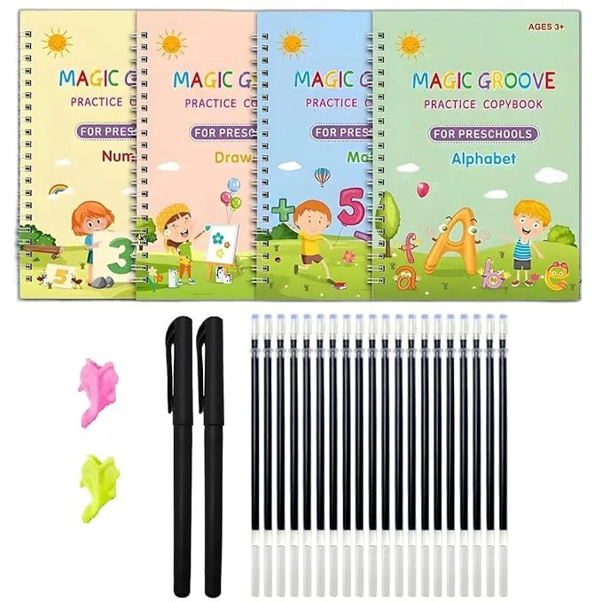 Sank Magic Practice Copybook ( 4 book + 10 refill + 1 pen + 1 grip)