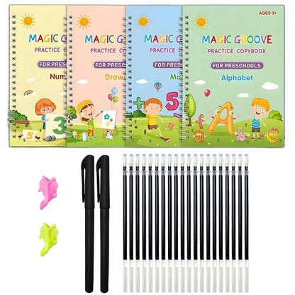 Sank Magic Practice Copybook ( 4 book + 10 refill + 1 pen + 1 grip)